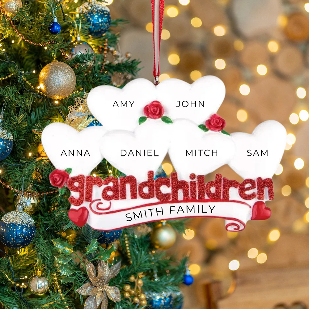 Grandchildren with Six Hearts Ornament
