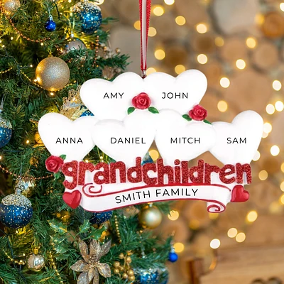 Grandchildren with Six Hearts Ornament