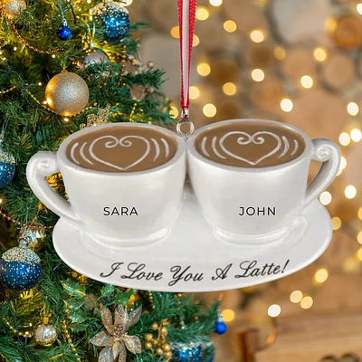 I Love you a Latte Couple Ornament