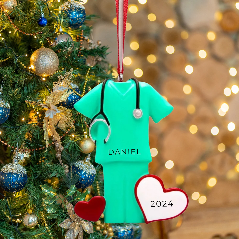 Medical Scrub - Green Ornament