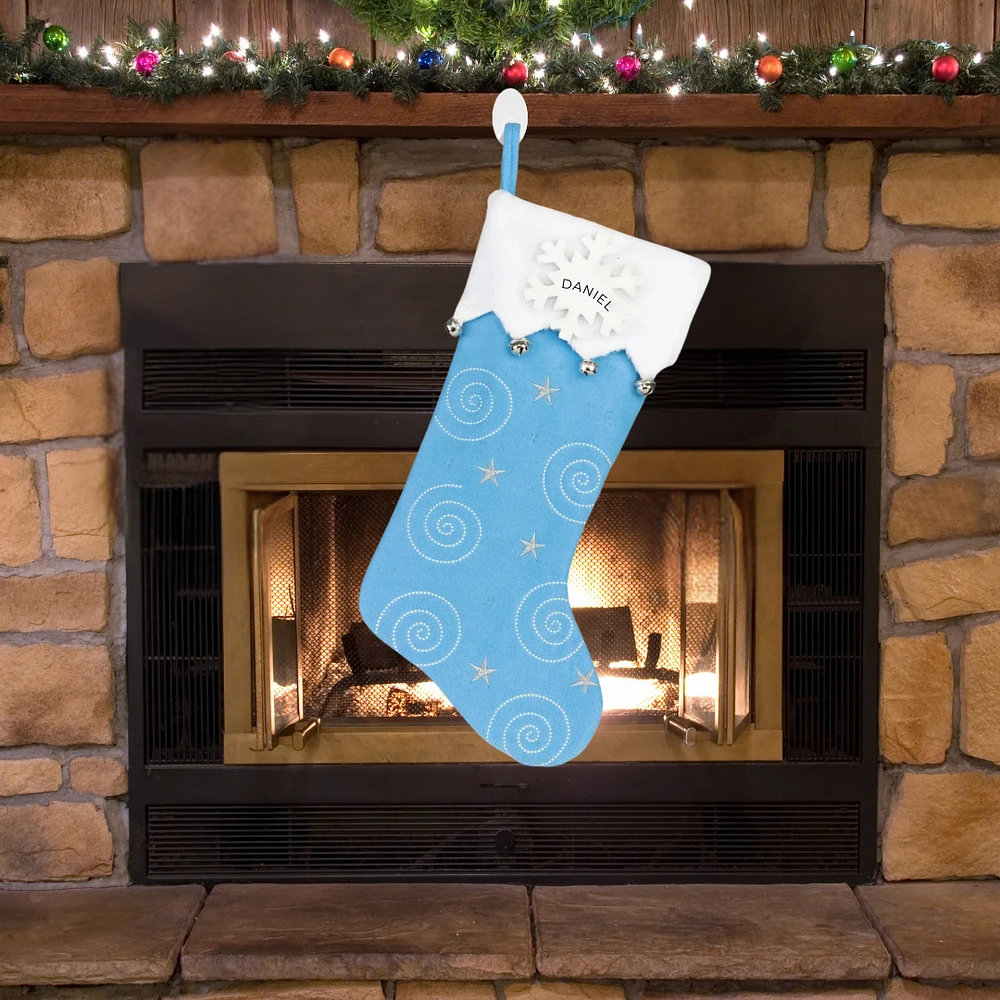 New Blue Swirl Stocking