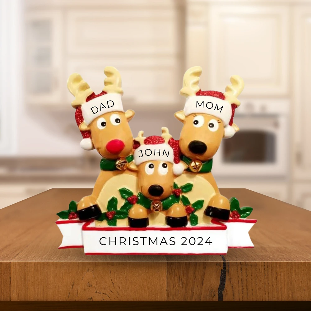 New Reindeer Family of 3- Table Topper Stand Decoration