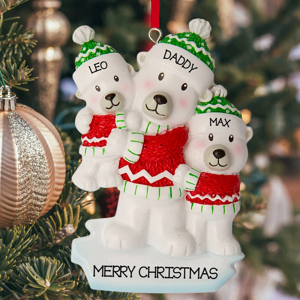 Parent with 2 Kid Ornament