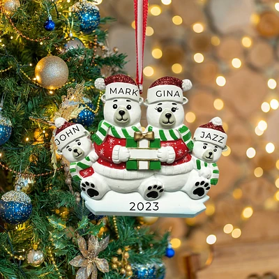 Polar Bear Family of Ornament