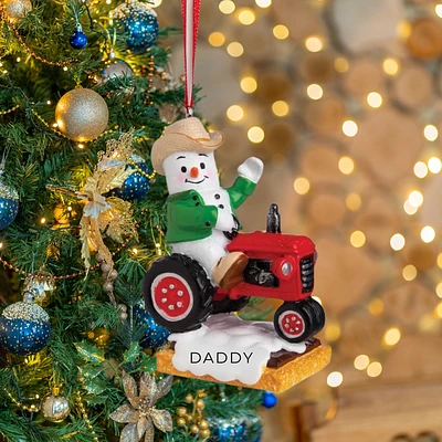 Snowmen Tractor Ornament