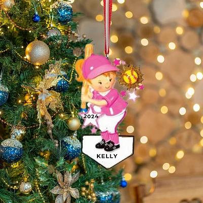 Softball Girl Player Ornament