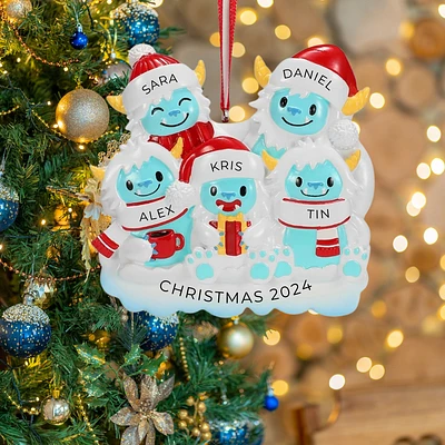 Yeti Family of 5 Ornament