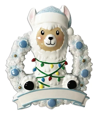 Llama Wreath Ornament