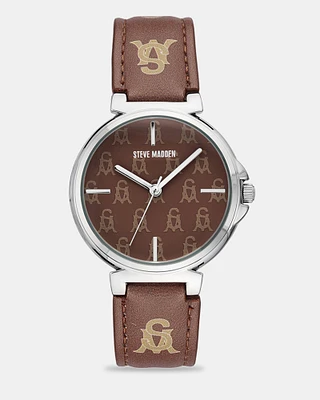 STACKED LOGO WATCH BROWN MULTI