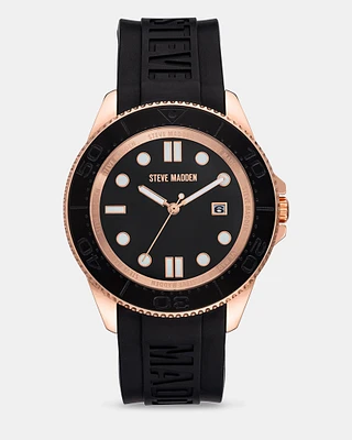 RUBBERIZED ENAMEL CASE WATCH ROSE GOLD MULTI
