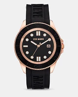 RUBBERIZED ENAMEL CASE WATCH ROSE GOLD MULTI