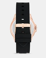 RUBBERIZED ENAMEL CASE WATCH ROSE GOLD MULTI