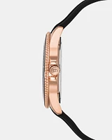 RUBBERIZED ENAMEL CASE WATCH ROSE GOLD MULTI