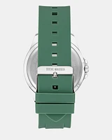 RUBBERIZED ENAMEL CASE WATCH GREEN MULTI
