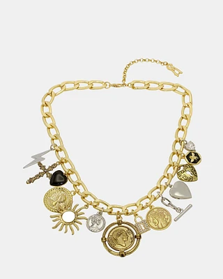 CHUNKY CHARM NECKLACE GOLD