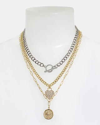 CHARM MULTI STRAND NECKLACE GOLD MULTI