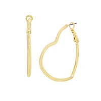 HEART SHAPED HOOP EARRINGS GOLD