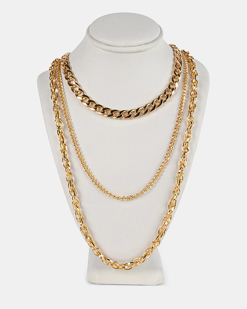 TRIPLE LAYER NECKLACE GOLD