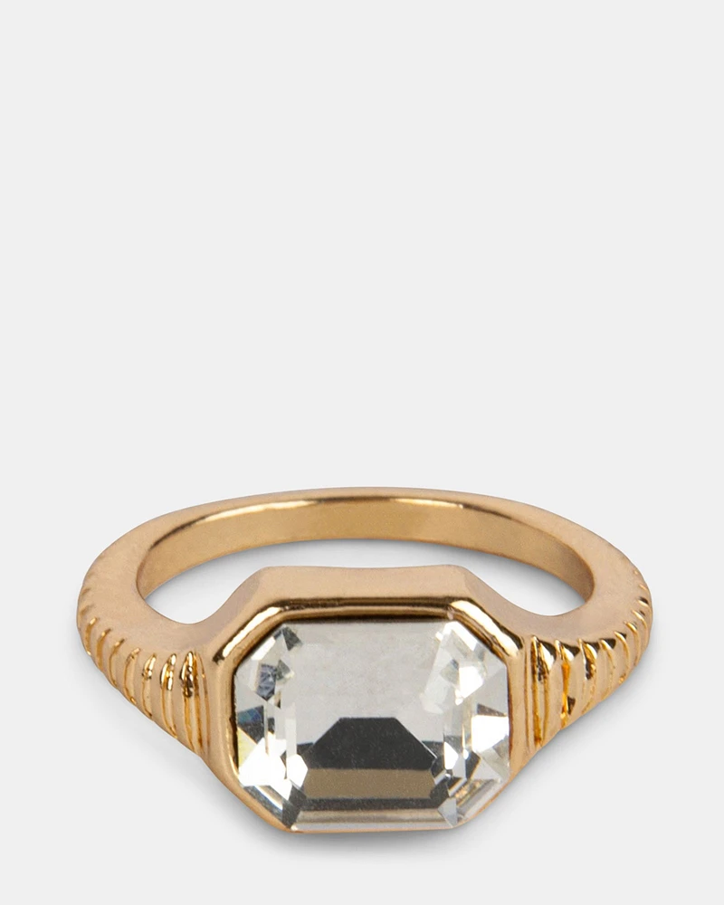 CLEAR STONE RING GOLD
