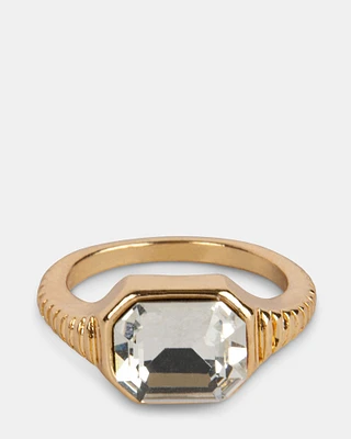 CLEAR STONE RING GOLD