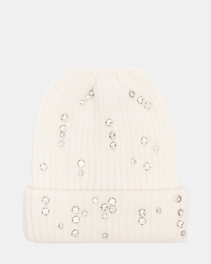 RHINESTONE RIB BEANIE NATURAL