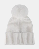 RHINESTONE RIB POM BEANIE NATURAL