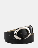 OVAL BUCKLE BELT BLACK