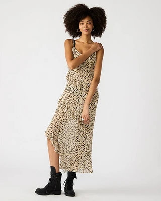 AIDA DRESS LEOPARD TAN MULTI