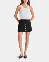 VEGAN SUEDE SEAMED SKIRT BLACK