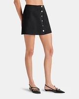 VEGAN SUEDE SEAMED SKIRT BLACK