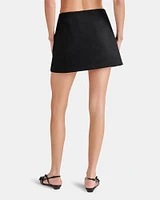 VEGAN SUEDE SEAMED SKIRT BLACK
