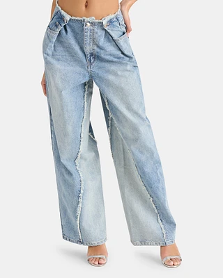 LOOSE FIT WIDE LEG JEAN BLUE