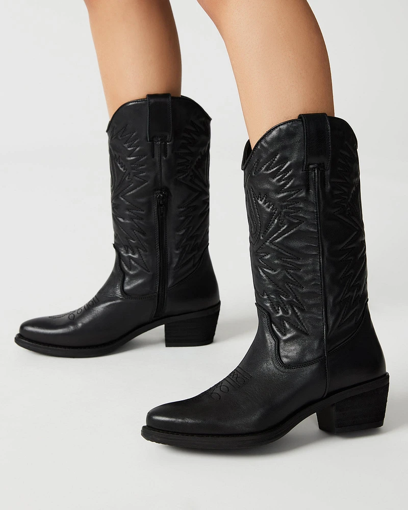 HAYWARD BLACK LEATHER