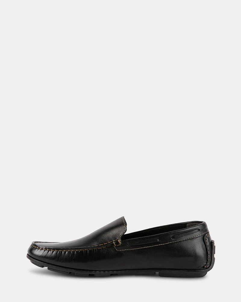 MANOLO BLACK LEATHER