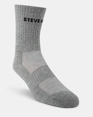 4PK WOMEN'S GREY MULTI LOGO CREW SOCKS