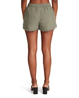 FRAY HEM SHORTS GREEN