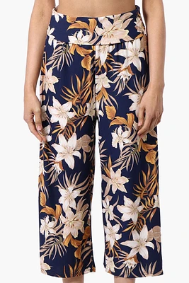 Beechers Brook Floral Fold Over Cropped Pants