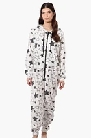Cuddly Canuckies Hooded Star Pattern Onesie - White