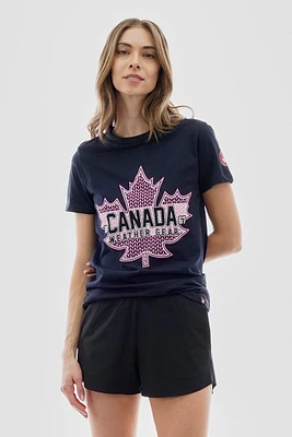 Canada Weather Gear Leaf Logo Print Tee - Navy
