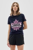Canada Weather Gear Leaf Logo Print Tee - Navy