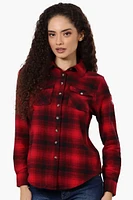 Canada Weather Gear Plaid Button Up Shirt - Red