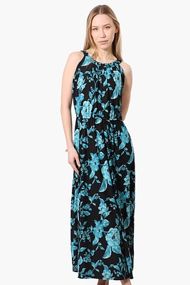 International INC Company Floral Sleeveless Halter Neck Maxi Dress