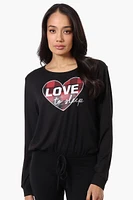 Cuddly Canuckies Love To Sleep Print Pajama Top
