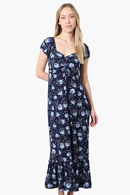 International INC Company Floral Smocked Back Maxi Dress