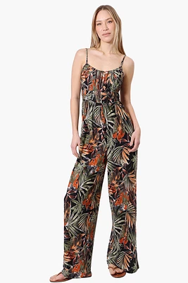 Majora Tropical Print Wide Leg Jumpsuit