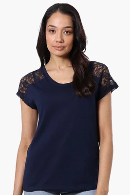 Majora Floral Lace Cap Sleeve Tee