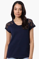 Majora Floral Lace Cap Sleeve Tee