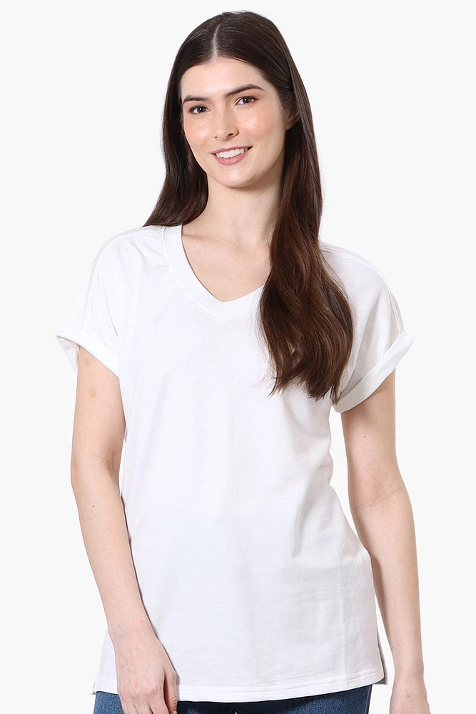 Runaway Bay Sport Cuffed Sleeve V-Neck Tee