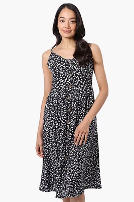 International INC Company Floral Button Down Midi Dress