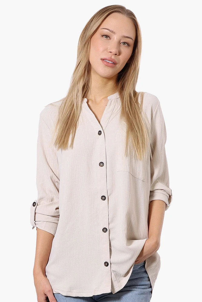 Urbanology Button Down Roll Up Sleeve Shirt